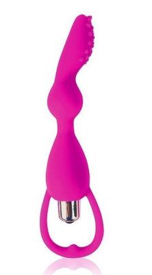 Розовый фантазийный вибратор с колечком-ограничителем - 14 см. от Bior toys