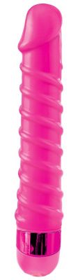 Розовый вибромассажер с винтовыми ребрышками Candy Twirl Massager - 16,5 см. от Pipedream