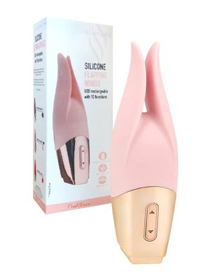Нежно-розовый мини-вибратор с раздвоенным кончиком - 12,3 см. от Erokay