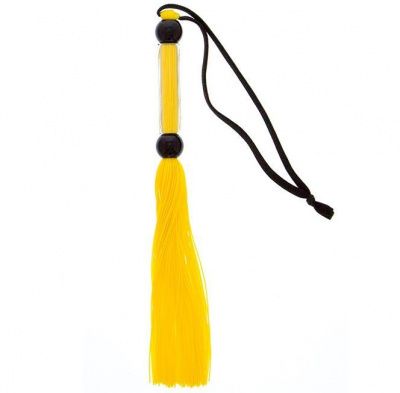 Желтая мини-плеть из силикона и акрила SILICONE FLOGGER WHIP - 25,6 см. от Blush Novelties