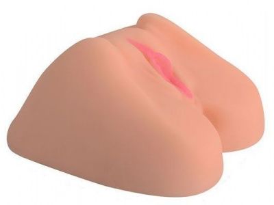 Телесная вагина с розовыми губками и двумя отверстиями от SHEQU