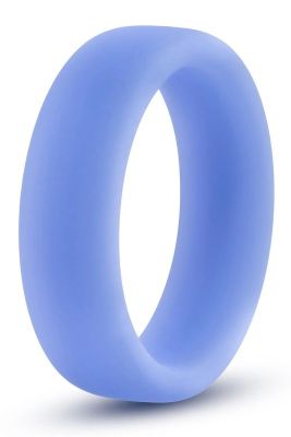 Голубое люминесцентное кольцо Silicone Glo Cock Ring от Blush Novelties