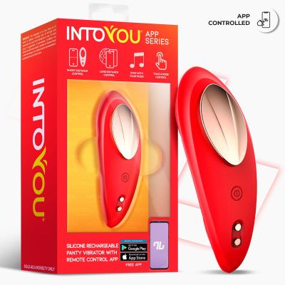 Красный интерактивный вибростимулятор в трусики Panty Vibrator от Intoyou