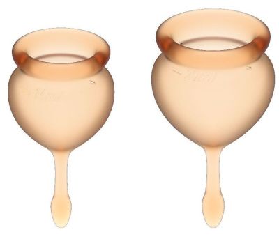 Набор оранжевых менструальных чаш Feel good Menstrual Cup от Satisfyer