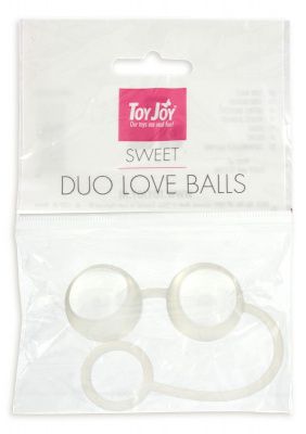 Стеклянные вагинальные шарики Duo Love Dalls на силиконовой сцепке от Toy Joy