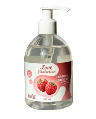 Лубрикант на водной основе Love Protection Raspberry с ароматом малины - 300 мл. от Lola Games