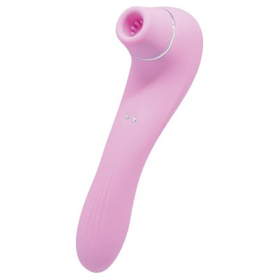 Розовый стимулятор Smoooch Clitoral Suction   Vibration - 18,6 см. от Adrien Lastic