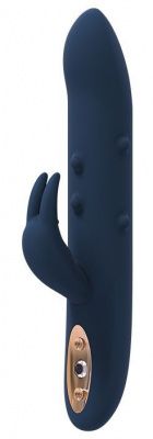 Синий вибромассажер-кролик ALPHEUS - 23 см. от Dream Toys