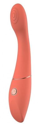 Оранжевый вибромассажер Candice - 22 см. от Dream Toys