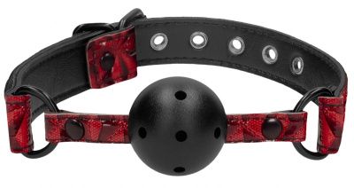 Черно-красный кляп-шарик Breathable Luxury Ball Gag от Shots Media BV