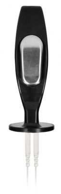 Черный электростимулятор с проводящей насадкой E-Stim Hollow Butt Plug - 7,8 см. от Shots Media BV