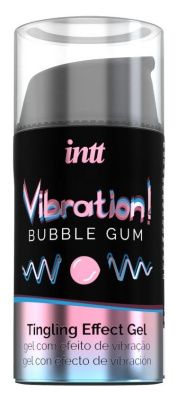 Жидкий интимный гель с эффектом вибрации Vibration! Bubble Gum - 15 мл. от INTT