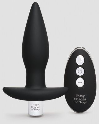 Черная вибровтулка Relentless Vibrations Remote Control Butt Plug - 11,4 см. от Fifty Shades of Grey