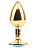 Золотистая анальная пробка со стразом Blue Gem Anal Plug - 7,1 см. от Chisa