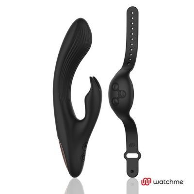 Черный вибратор-кролик с пультом-часами Anne s Desire Rabbit Vibe Wireless Watchme - 20,5 см. от DreamLove