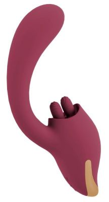 Малиновый вибратор с подвижными язычками 2 Function Vibrator - 20,6 см. от Orion