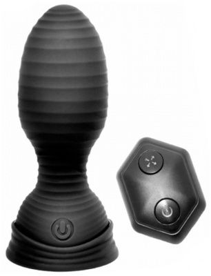 Черная расширяющаяся вибропробка Athena с пультом - 11,6 см. от Yuanse