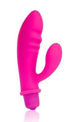 Розовый вибромассажер Cosmo с отростком - 8,5 см. от Bior toys