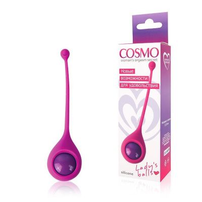 Ярко-розовый вагинальный шарик со смещенным центром тяжести Cosmo от Bior toys