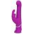 Фиолетовый вибратор с клиторальным стимулятором Beaded G-Spot Rechargeable Rabbit Vibrator - 24 см.  от Happy Rabbit