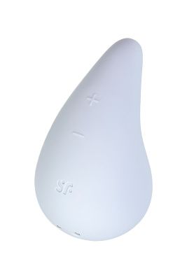 Голубой вибромассажер в форме капли Dew Drop от Satisfyer