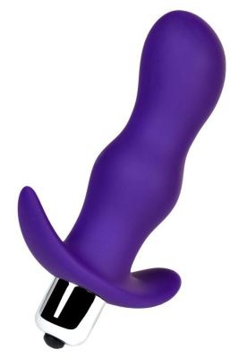 Фиолетовая изогнутая анальная вибропробка - 11,2 см. от A-toys