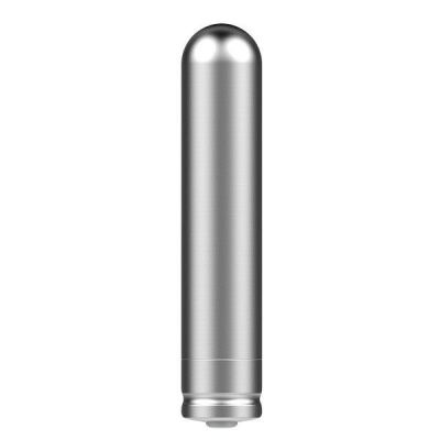 Серебристая стальная вибропуля Ferro - 7,2 см. от Nexus Range
