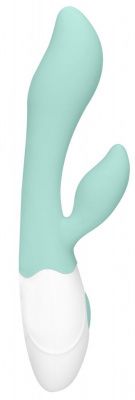 Зеленый G-spot вибратор Sunset со стимулятором клитора - 20 см. от Shots Media BV