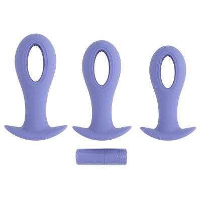 Набор из 3 анальных пробок с вибропулей Hole Punch Plug Set от Evolved
