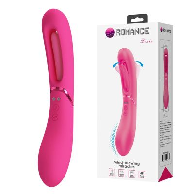 Розовый двусторонний вибратор с функцией фингеринга Lexie - 20 см. от Baile