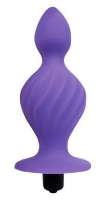 Фиолетовая анальная вибровтулка конической формы - 10 см. от Bior toys
