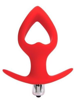 Красная вибровтулка-сердечко с ограничителем - 10,5 см. от Bior toys
