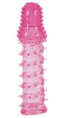 Розовая насадка с нежными шипами - 13,5 см. от ToyFa