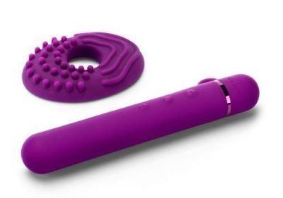 Фиолетовый мини-вибратор Le Wand Baton с текстурированной насадкой - 11,9 см. от Le Wand
