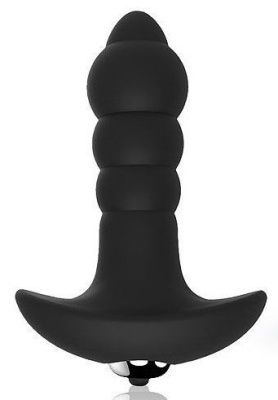 Черный спиралевидный анальный вибромассажер от Bior toys