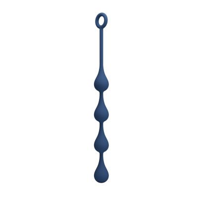 Синяя анальная ёлочка с кольцом Waterdrop Anal Balls 30 mm M - 33,5 см. от Baile