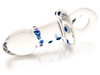 Стеклянная прозрачная втулка с кольцом - 13,5 см. от Sexus Glass