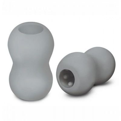 Серый двусторонний мастурбатор MINI DOUBLE BUBBLE от Zolo