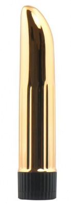 Золотистый многоскоростной вибромассажер Lady Finger - 12 см. от Dream Toys