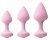 Набор из 3 нежно-розовых анальных пробок Triple Kiss Trainer Kit от NS Novelties
