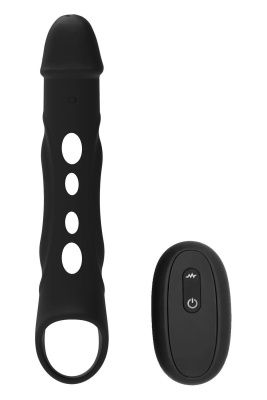 Черная насадка-удлинитель Vibrating Extender With Remote с вибрацией от Dream Toys