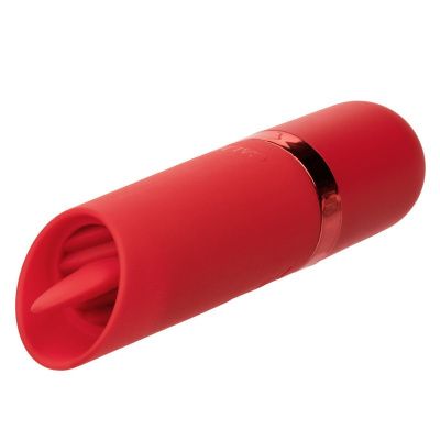 Красный клиторальный стимулятор с подвижным язычком Flicker от California Exotic Novelties