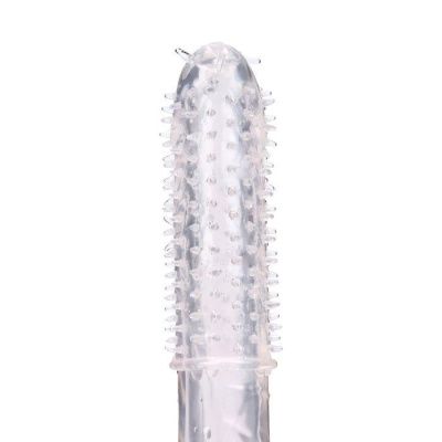 Прозрачная массажная насадка на пенис с усиками - 12,5 см. от Сима-Ленд