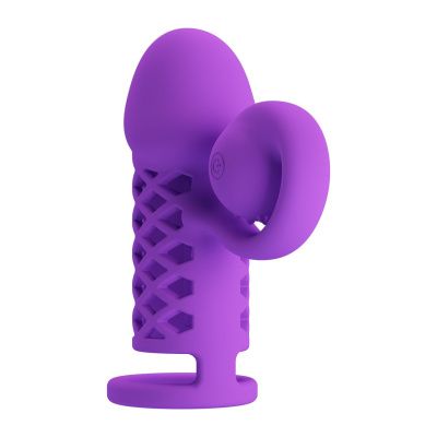 Фиолетовая вибронасадка с клиторальным отростком Harden от Baile