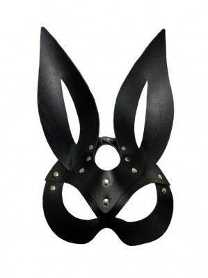 Черная кожаная маска зайки Miss Bunny от БДСМ Арсенал