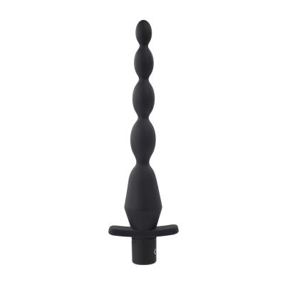 Черная анальная елочка с вибрацией Vibrating Butt Beads - 22 см. от Selopa