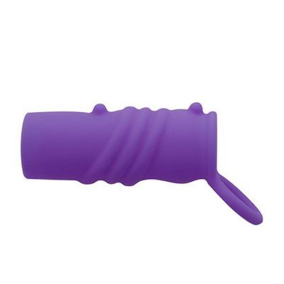 Фиолетовая насадка-эректор NEON SENSATION RIBBED SLEEVE от Dream Toys