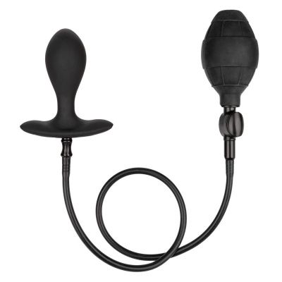 Черная расширяющаяся анальная пробка Weighted Silicone Inflatable Plug M от California Exotic Novelties