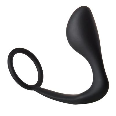Черное эрекционное кольцо с анальной пробкой Anal Plug With Cockring от Dream Toys