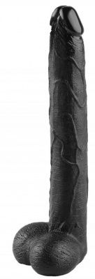 Черный реалистичный фаллоимитатор - 39,5 см. от Сумерки богов